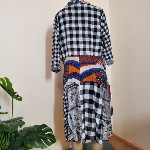 Feratelli Mixed Media Print Coverup Kimono Cardigan Multicolor XL - Picture 3 of 12